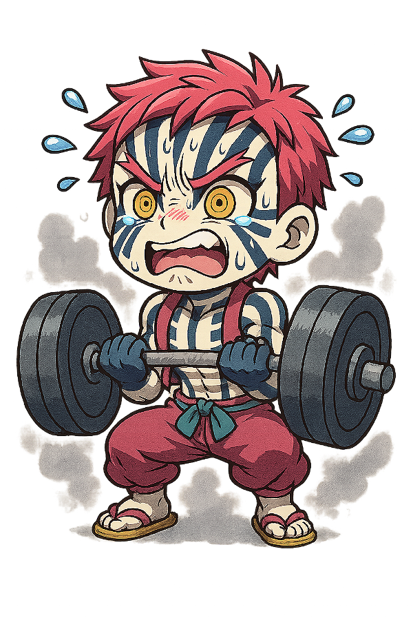 💪 Akaza Treinando – Coleção Chibi