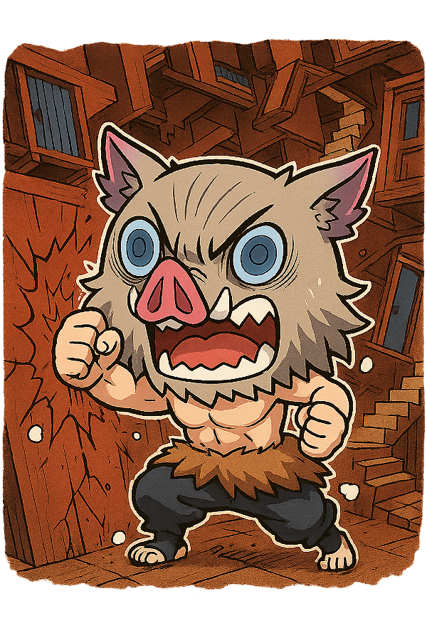 🐗 Inosuke Perdido – Coleção Chibi