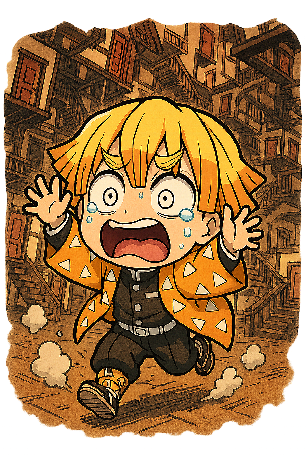 ⚡ Zenitsu Perdido – Coleção Chibi