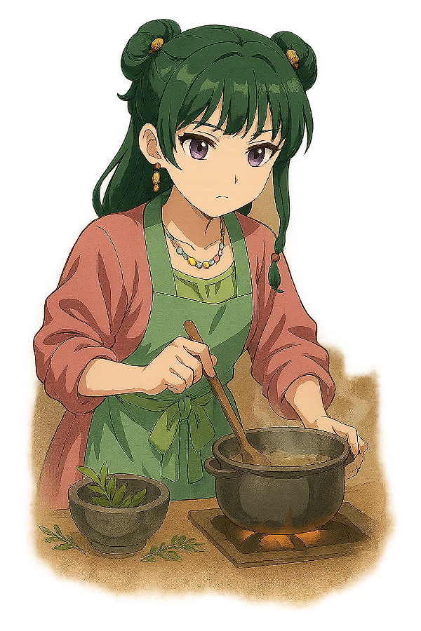 ✨🍲 Maomao Cozinhando – Diário de uma Apotecária