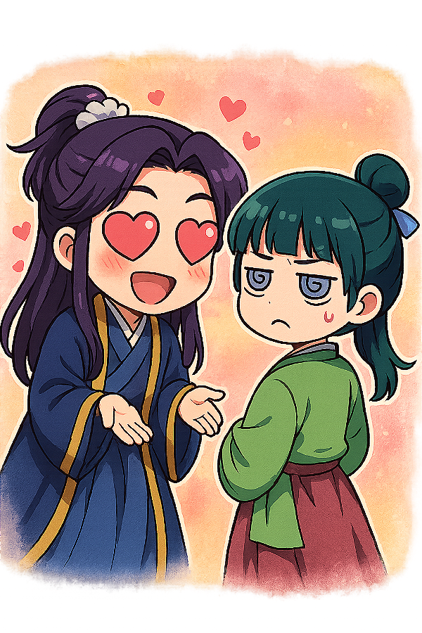 ✨😍 Olhares e Desentendimentos Chibi – Jinshi & Maomao | Diário de uma Apotecária