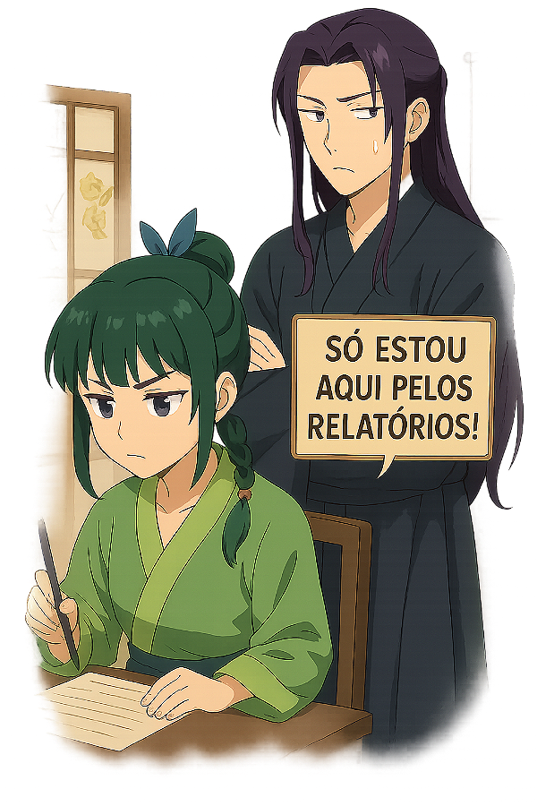 ✨📑 Só Estou Aqui pelos Relatórios – Maomao e Jinshi | Diário de uma Apotecária