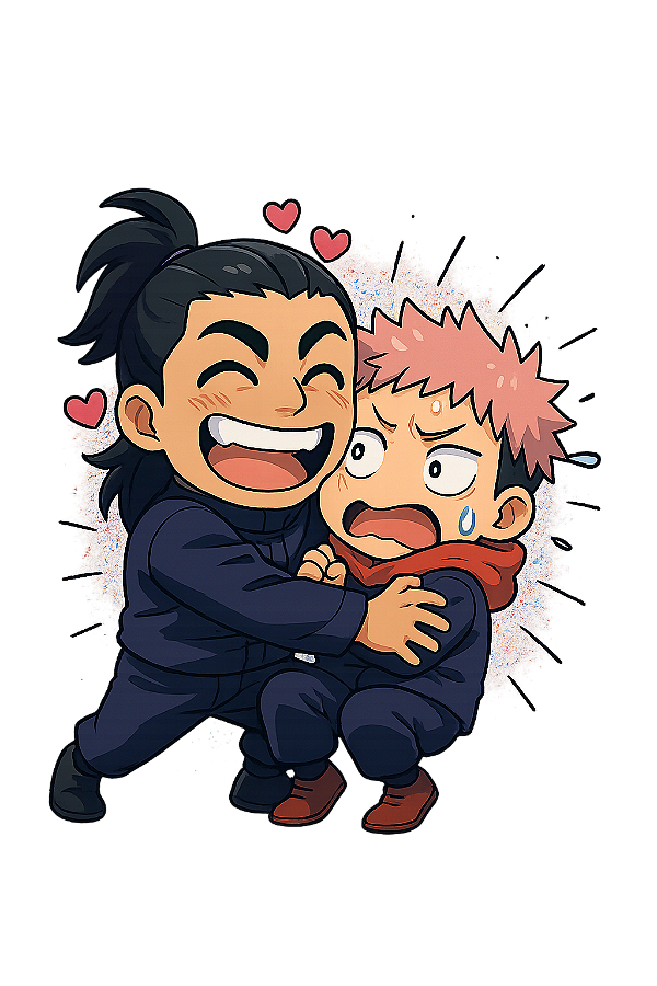 ✨🎉 Abraço Chibi – Jujutsu Kaisen | Camisa Anime