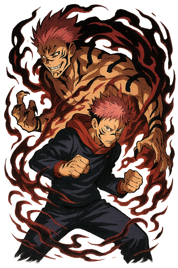 ✨🔥 Yuji vs Sukuna – Jujutsu Kaisen | Camisa Anime