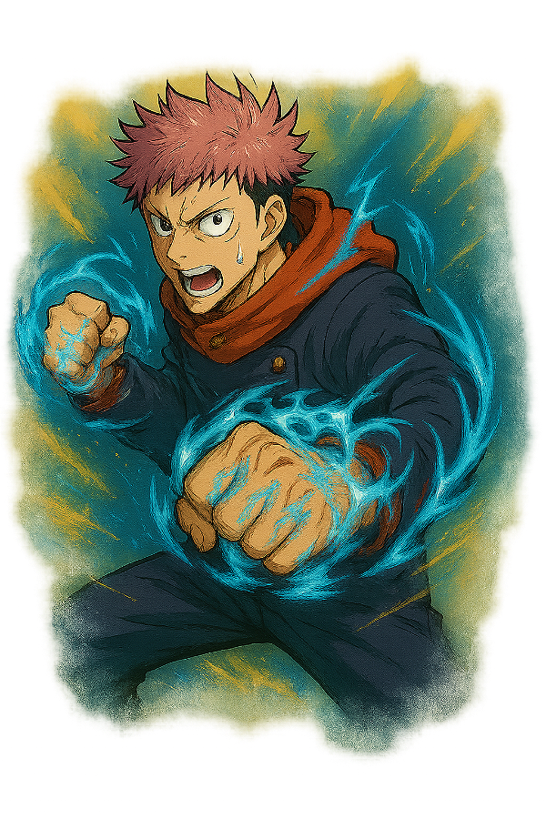✨⚡ Yuji Energia Oculta – Jujutsu Kaisen | Camisa Anime