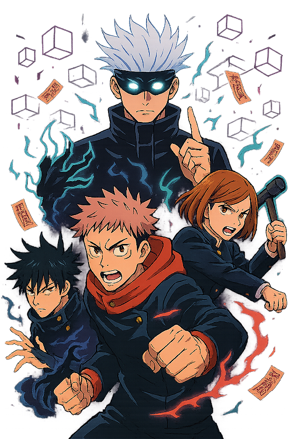 ✨⚡ Time Formação – Jujutsu Kaisen | Camisa Anime