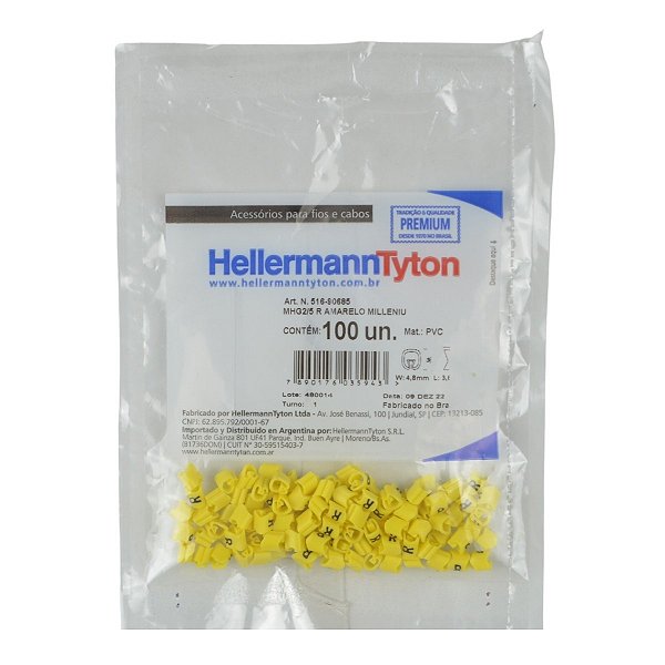 Anilha Hellermann MHG2/5 N Amarelo