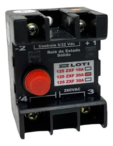 Rele estado sólido Loti monof C/Fusivel 122ZXF20 20A 24-260Vac Controle 90-220vac
