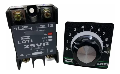 Loti Rele de estado sólido monofásico C/Potenciômetro 10A 220V 220K