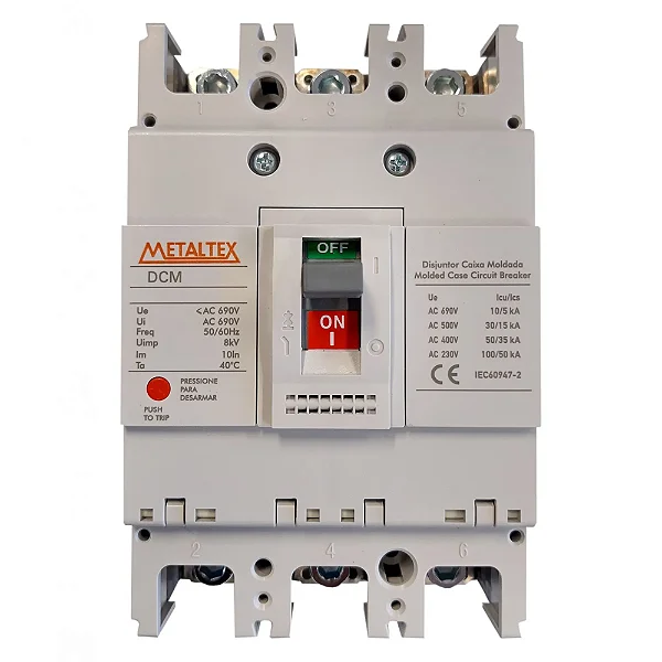 Disjuntor Caixa Moldada Tripolar 63A 100Ka Metaltex