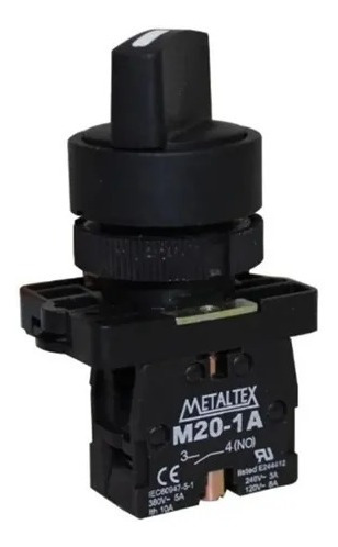 Chave Seletora Plastica 22mm 2Posicao Fixa 1NA Ed21