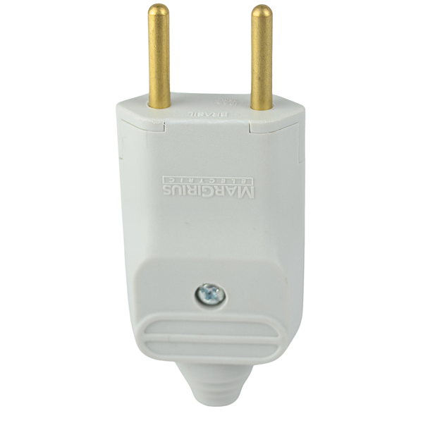 Plugue Macho 2Pinos 10A Cinza Margirius  PLD 11