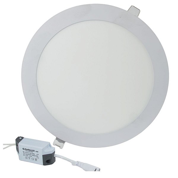 Plafon de Led Redondo Embutir 12W 3000k Branca