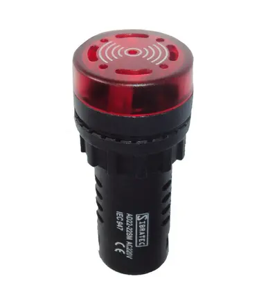 Buzzer Visual/Sonoro Vermelho 70DB Led 22MM 220VCA AD22