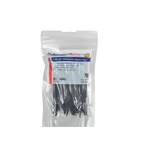 Abracadeira de Nylon 2,5 x 100MM PretaT18R Hellermann PCT 100UN