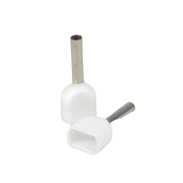 Terminal Tubular Duplo 0,50MM Branco