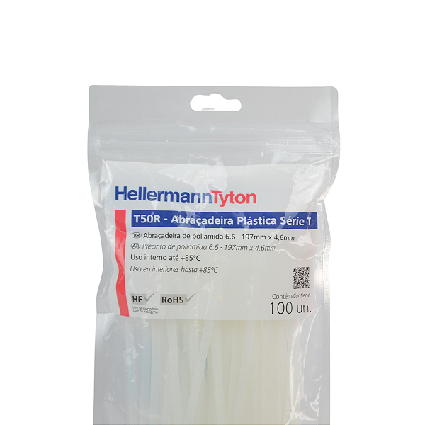 Abracadeira de Nylon 4,6 x 197MM Branca T50R Hellermann