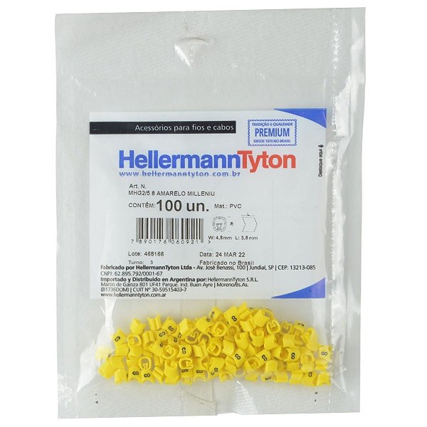 Anilha Hellermann MHG2/55 8 Amarelo