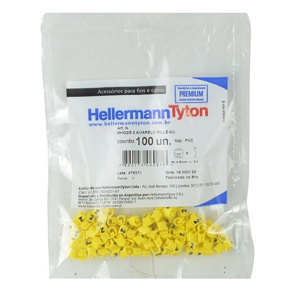 Anilha Hellermann MHG2/5 2 Amarelo