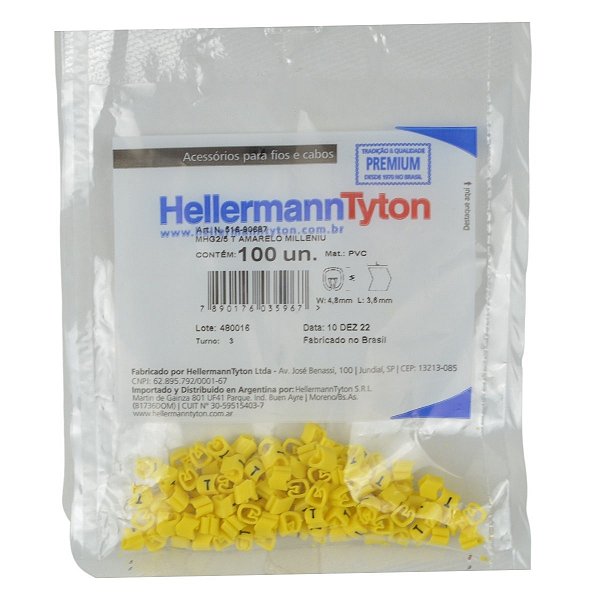 Anilha Hellermann MHG2/5 1 Amarelo