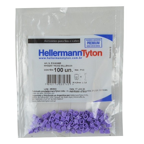 Anilha Hellermann MHG2/5 7 Roxo