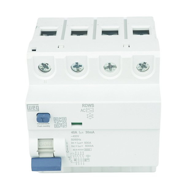 Interruptor DR Diferencial Residual Weg Tetrapolar 40A 30mA
