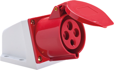 Tomada Industrial Sobrepor  3P+T 16A 6h Vermelho 380V