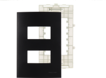 Placa 4X2 2 Tecla Separada C/Suporte Preto Ebony