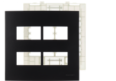 Placa 4X4 2 Tecla +2 Tecla C/Suporte Preto Ebony
