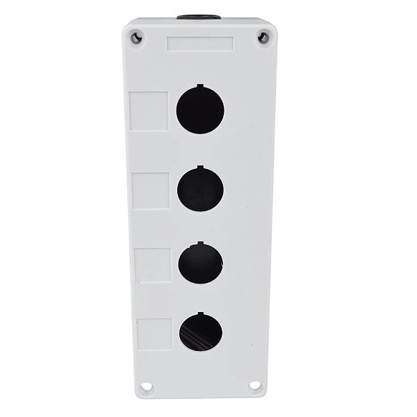 Caixa 4furo 22ømm- Sem Botao - Vazia Tampa Cinza  Bx1/4