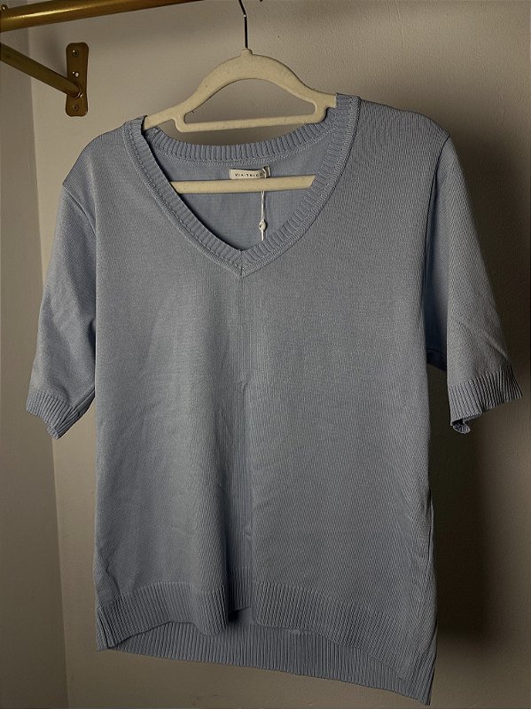 Blusa Manga Curta Em Tricot