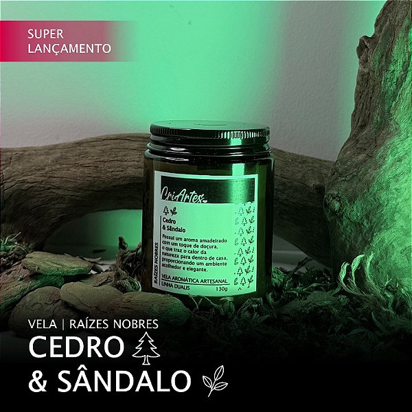 RAÍZES NOBRES | Vela aromática de Cedro & Sândalo 130g