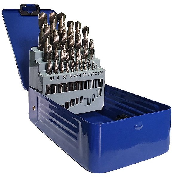 Jogo Broca Metal 25pcs 1 - 13mm Din338 Heavy Duty