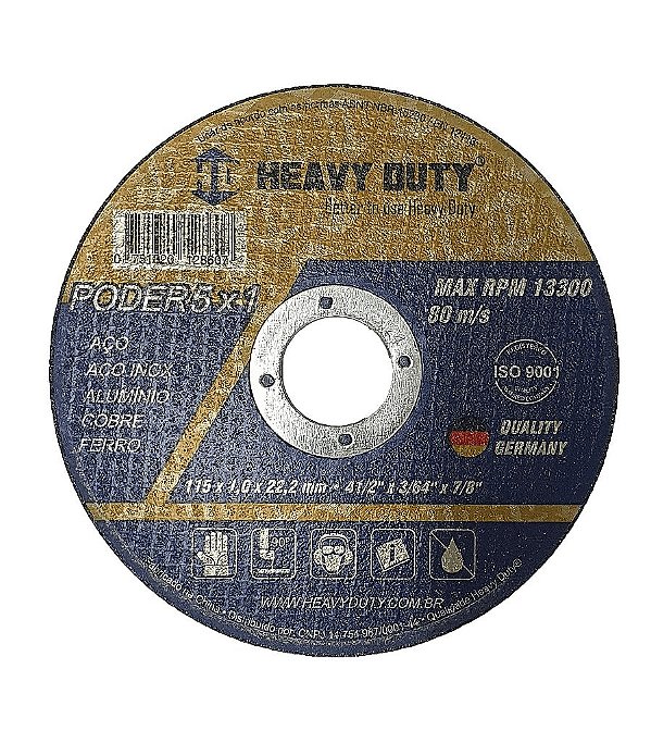 Disco Corte Inox Heavy Duty Fino 5x1 115x1x22,2mm 50 Pçs 1cx (PRODUTO IMPORTADO)