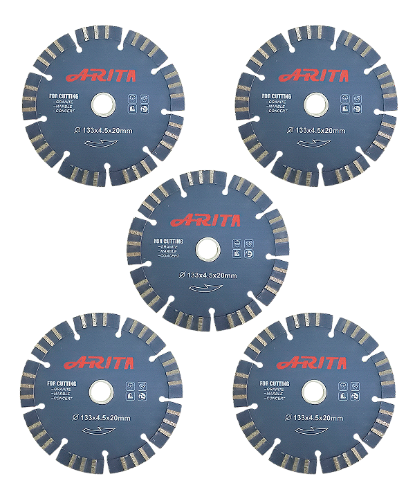 Kit 5 Discos Arita 133mm para Cortadora de Parede Thaf / Arita Sl180 (PRODUTO ORIGINAL)