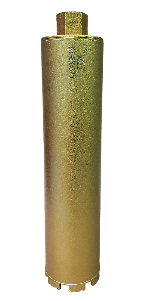 BROCA SERRA COPO DIAMANTADA PARA PERFURATRIZ 83MM X 370MM M22 DOURADA (PRODUTO IMPORTADO)