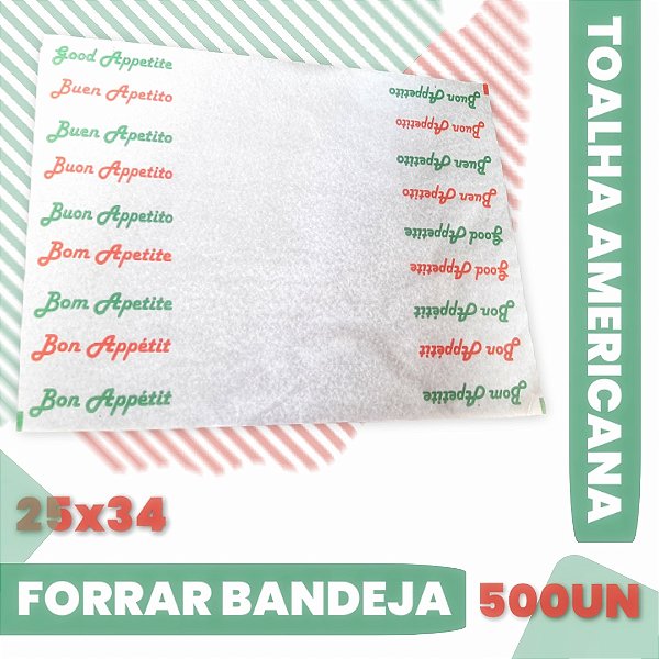 JOGO AMERICANO RETANGULAR DESCARTÁVEL BOM APETITE 500 FOLHAS