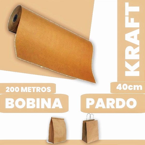 ROLO PAPEL PARDO ROLO EMBALAGEM BOBINA PARA MOLDES 40CM 200M