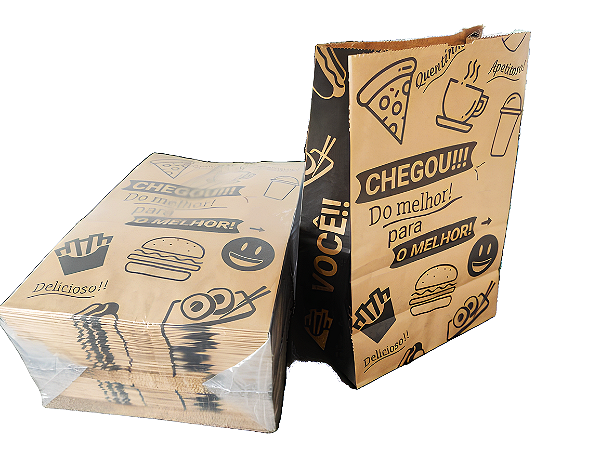 SACO SOS M KRAFT 36X22X10,5CM 10KG DELIVERY ESTAMPADO 100UN - COD. 192