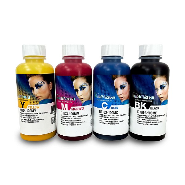 TINTA SUBLINOVA - EPSON - KIT DE 4 CORES - 1OOML