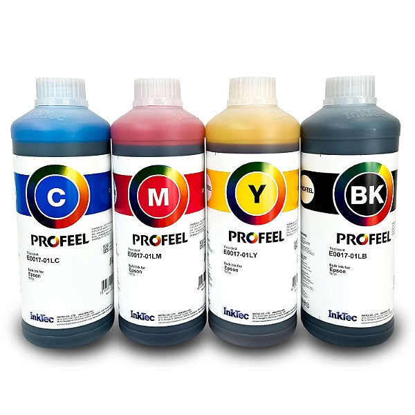 PROFEEL - E0017 - CORANTE - EPSON  - KIT DE 4 CORES - 1LITRO