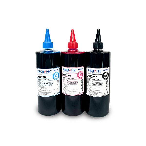 INKBANK - CORANTE - HT370 - HP - KIT DE 3 CORES - 500ML