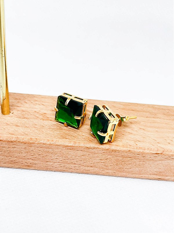 Brinco Fusion Verde Quadrado