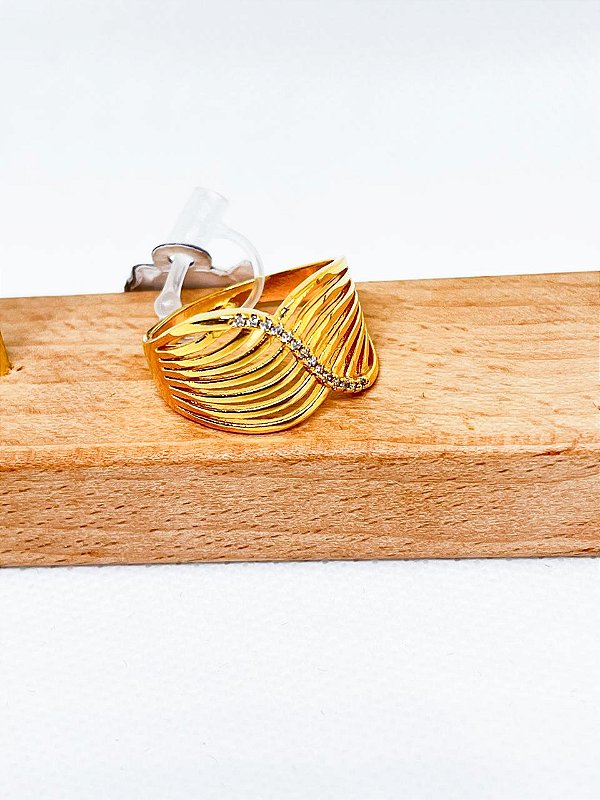 Anel 7 fileiras com Cravejado