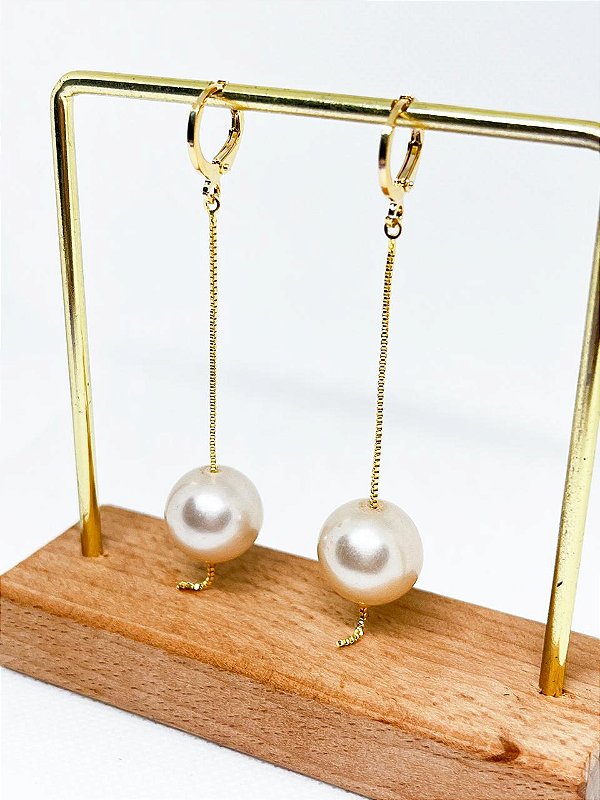 Brinco Rabicho Pérola Grande