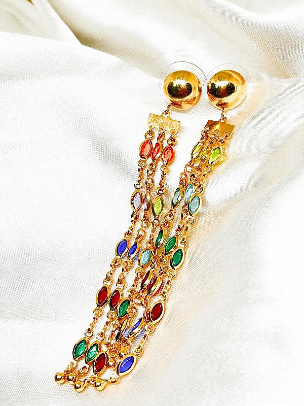 Brinco Franja Colorida