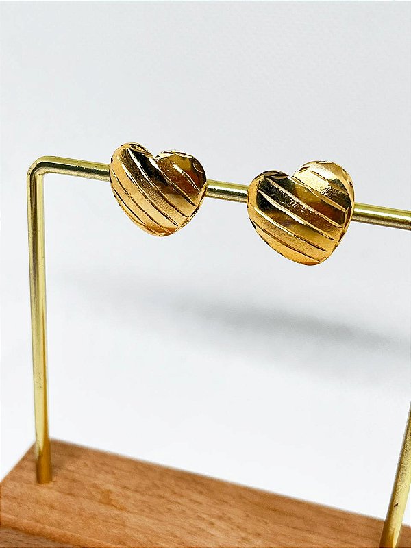 Brinco Diamantado Coração