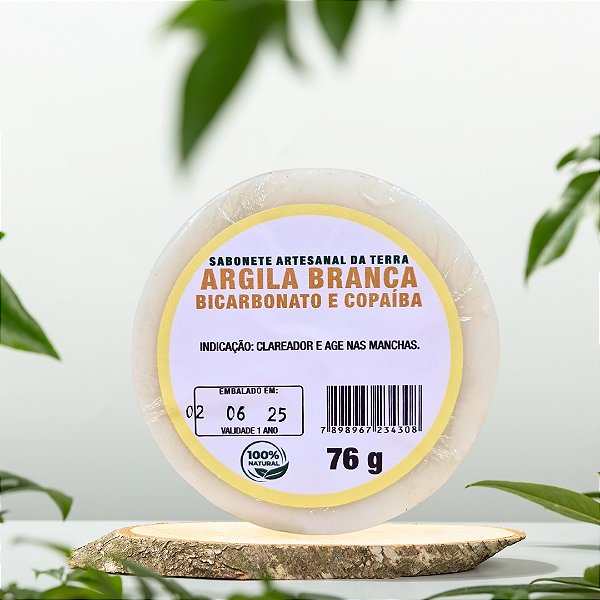 Sabonete de argila branca 76g