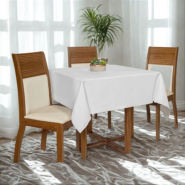 Toalha De Mesa Pendure Oxford Branco 150x150cm