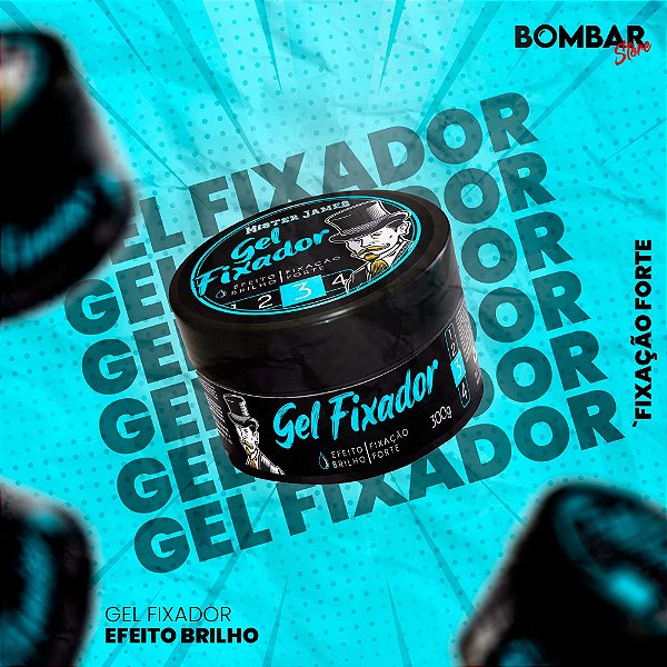 Gel Fixador Fixação Forte e Efeito Brilhante 300g | Mister James®
